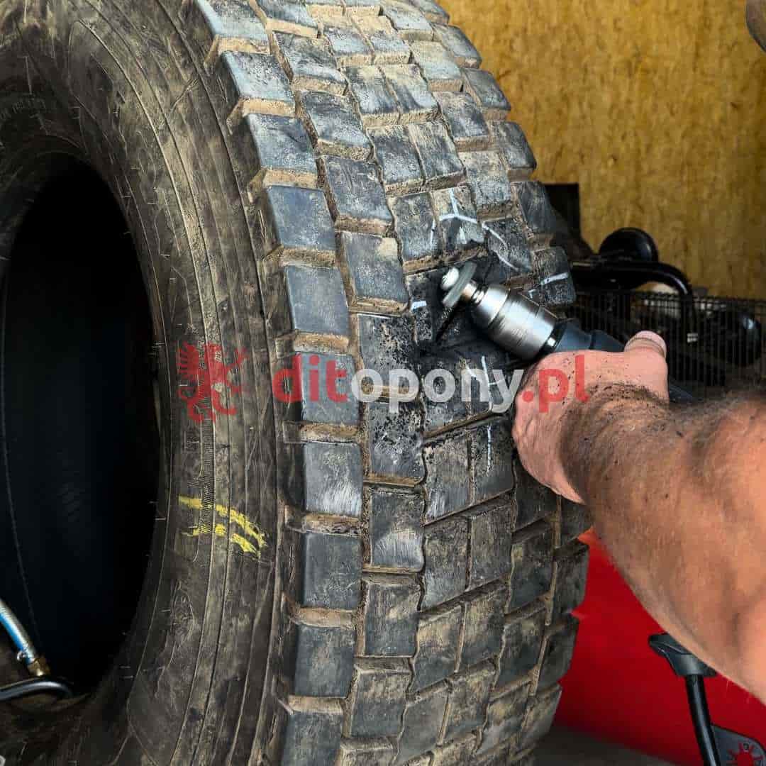 Naprawa opony – szlifowanie bieżnika w serwisie Ditopony Słupsk