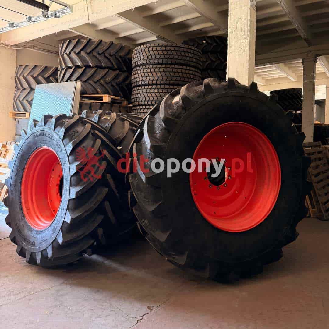 Opony rolnicze Agriflex 372 na czerwonych felgach – magazyn Ditopony Słupsk